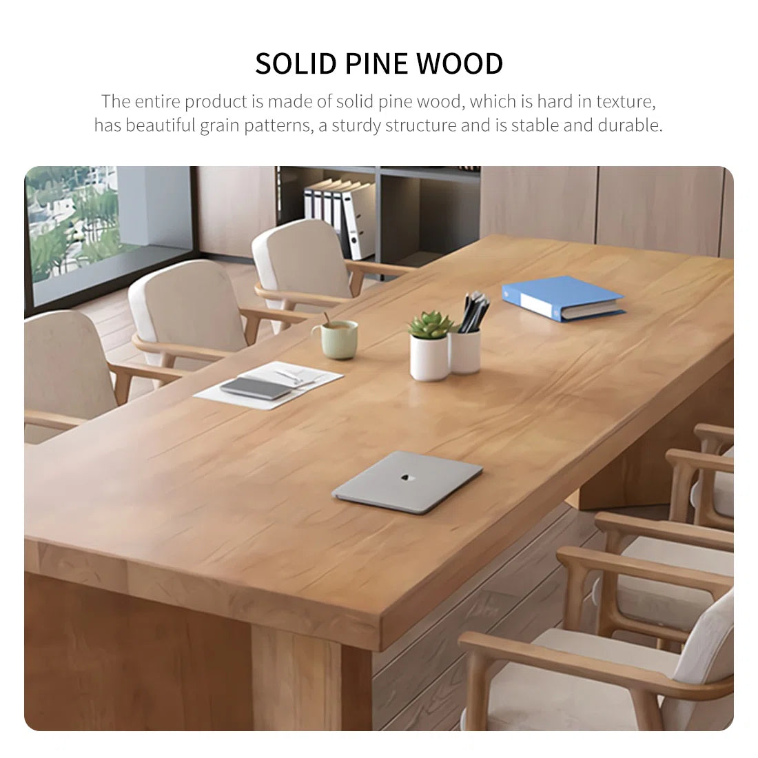 Simple Solid Wood Rectangular Conference Tables