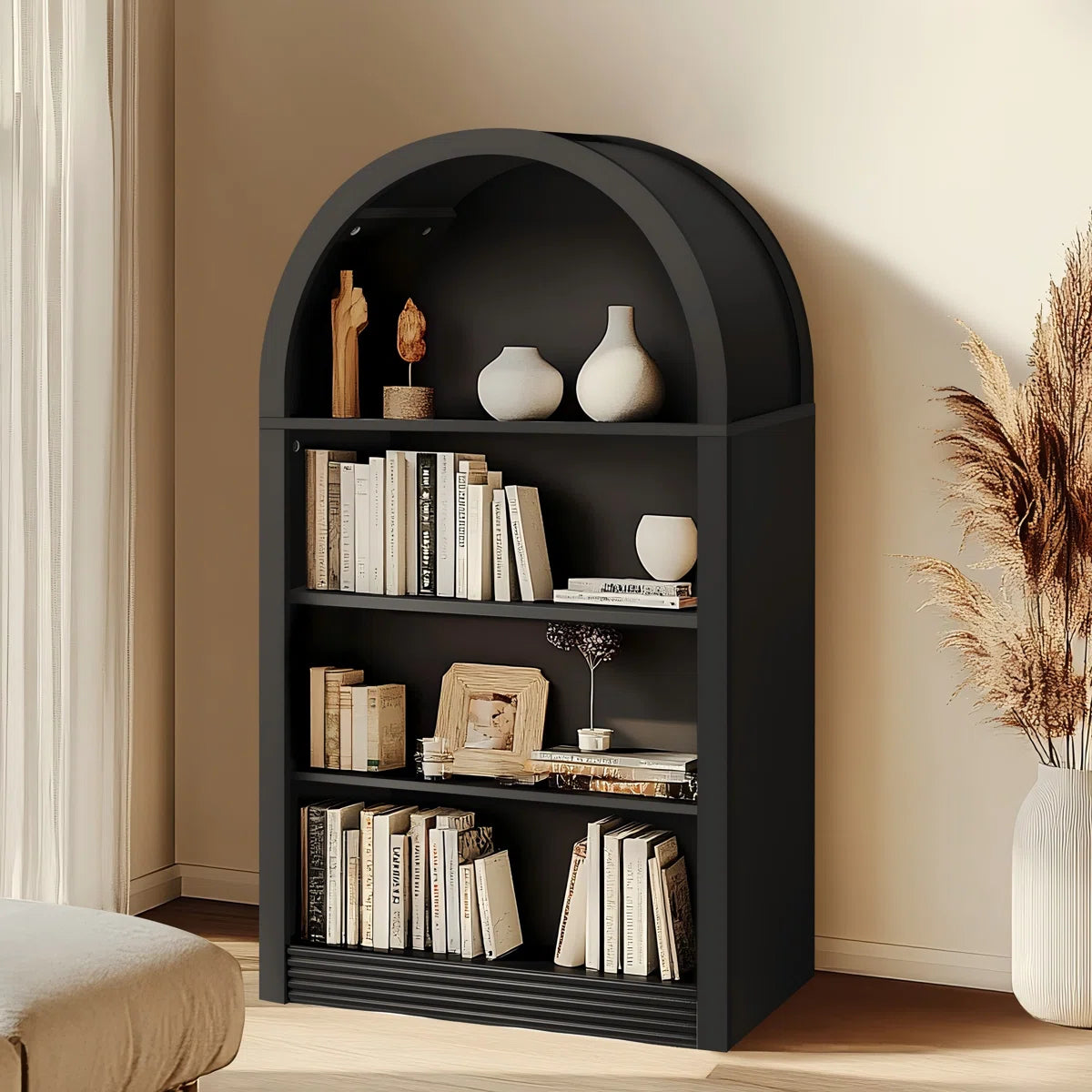 Small Bookcase Arched Bookshelf