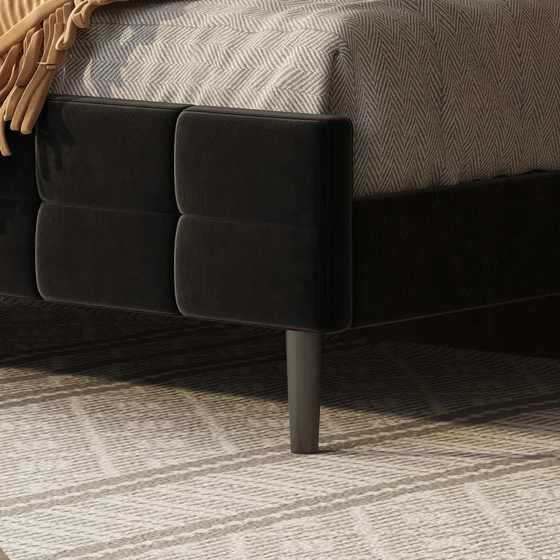 Soley Upholstered Wingback Bed