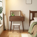 32" Solid Wood Flip-Up Mirror Vanity Desk & Storage