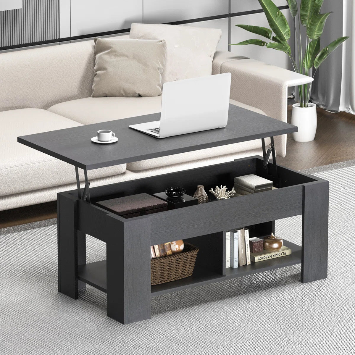 Sparta Lift Top Extendable Coffee Table With Storage-OUCH CART | Center table 