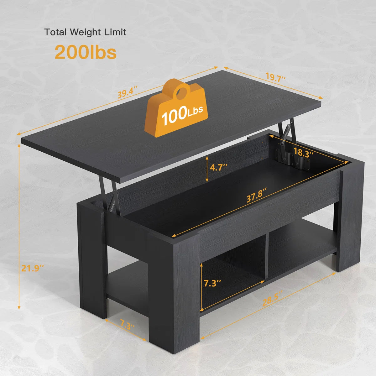 Sparta Lift Top Extendable Coffee Table With Storage-OUCH CART | Center table 