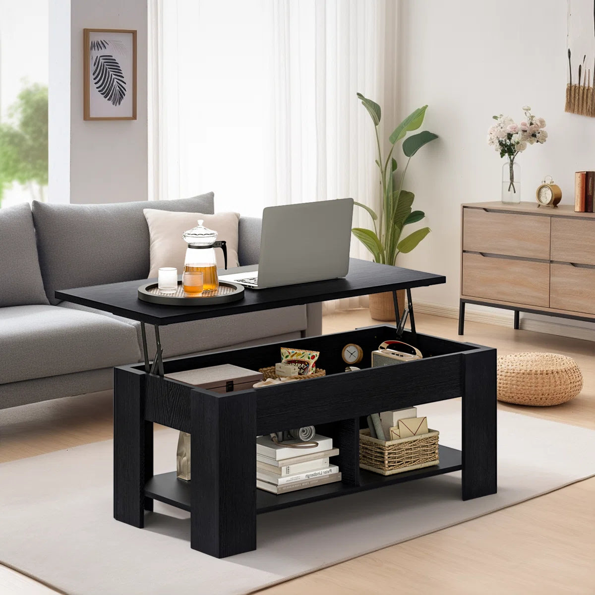 Sparta Lift Top Extendable Coffee Table With Storage-OUCH CART | Center table 