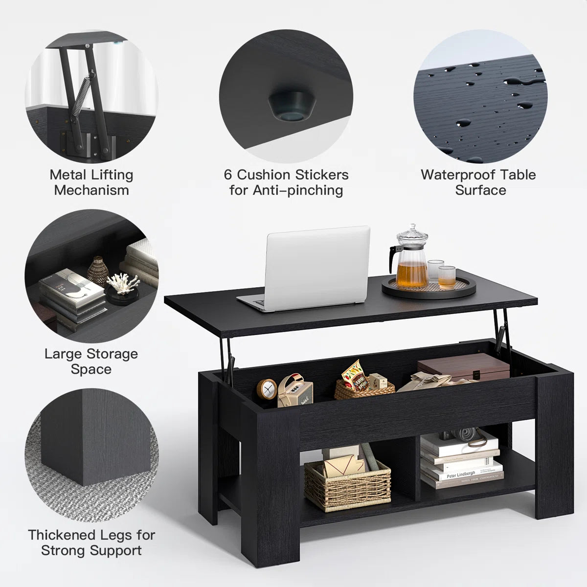 Sparta Lift Top Coffee Table With Storage