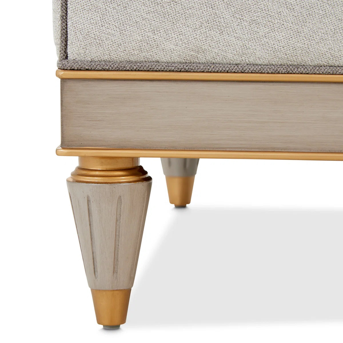 St. Charles Greige Accent Chair with Modern Fabric & Soft Curves