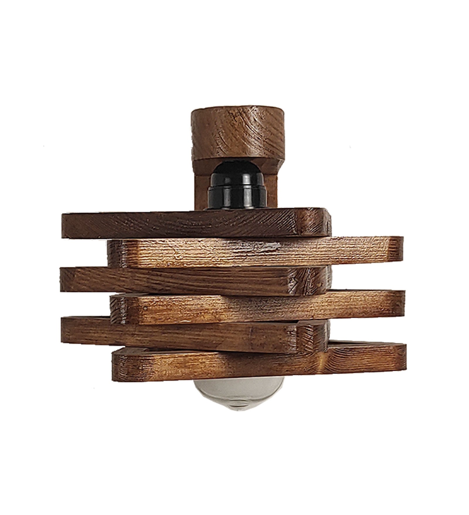 Star Brown Wooden Wall Light (BULB NOT INCLUDED)