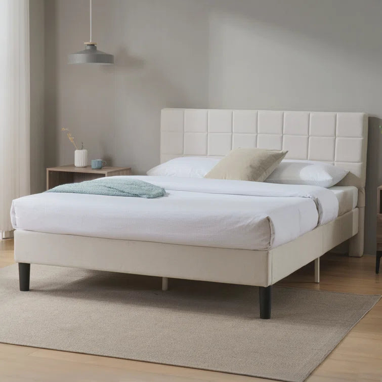Contemporary Modern Upholstered Platform Bed