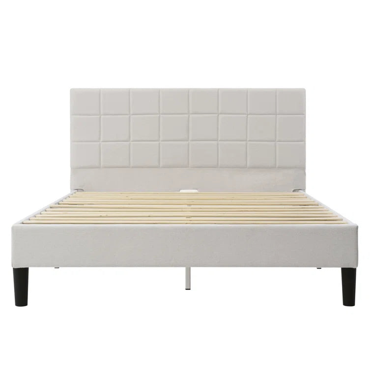 Contemporary Modern Upholstered Platform Bed