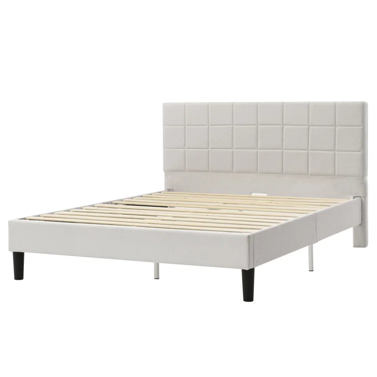 Contemporary Modern Upholstered Platform Bed
