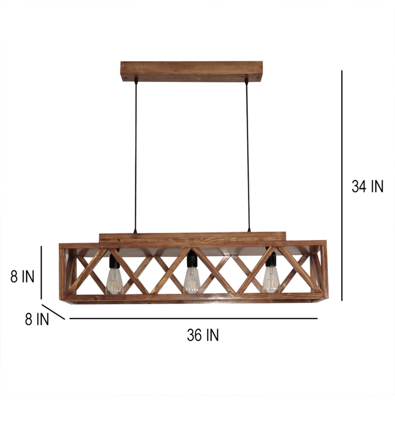 Symmetric Centrum Wooden Series Hanging Lamp (BULB NOT INCLUDED)