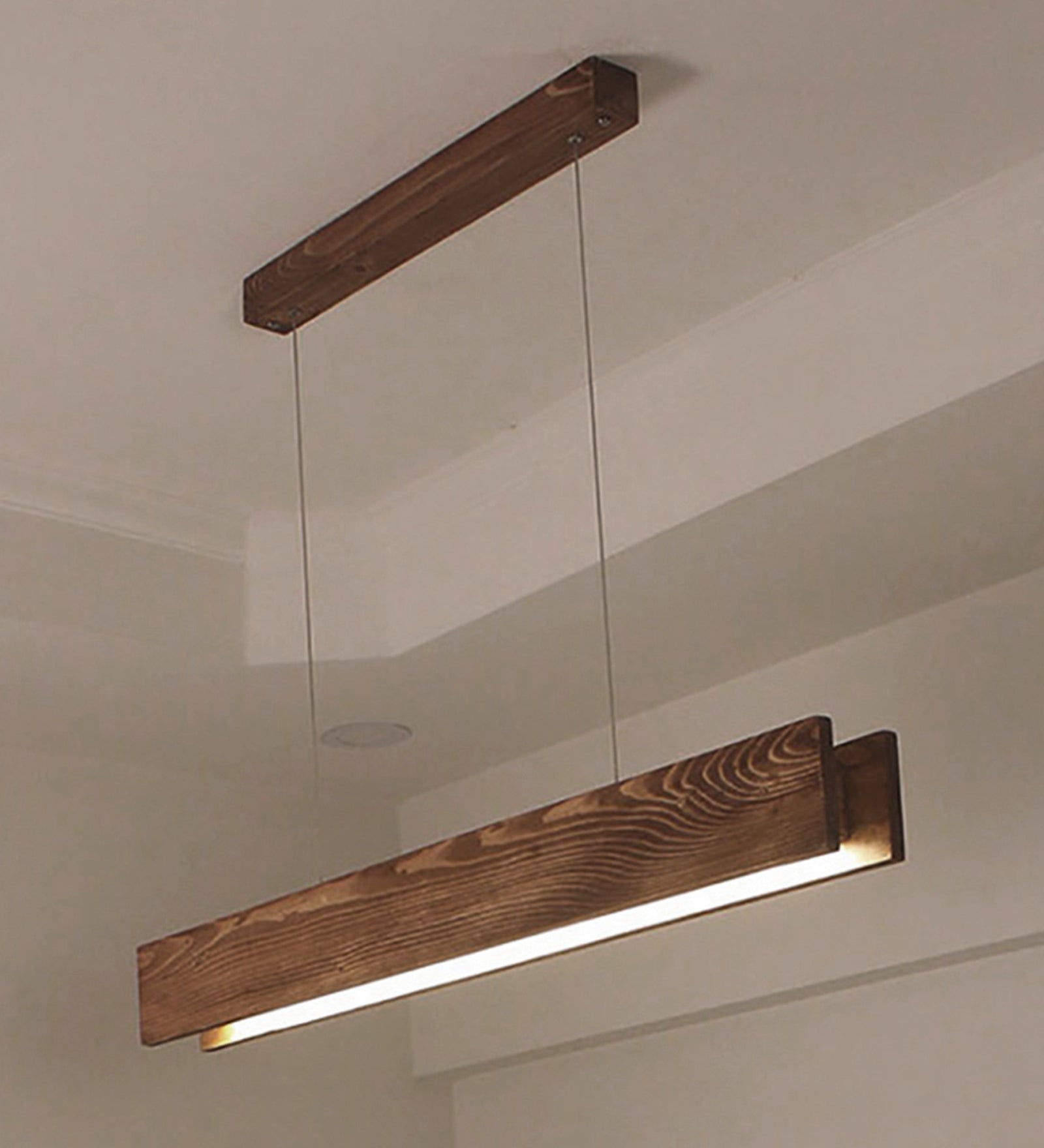 Synergy 48 Brown Wooden LED Hanging Lamp