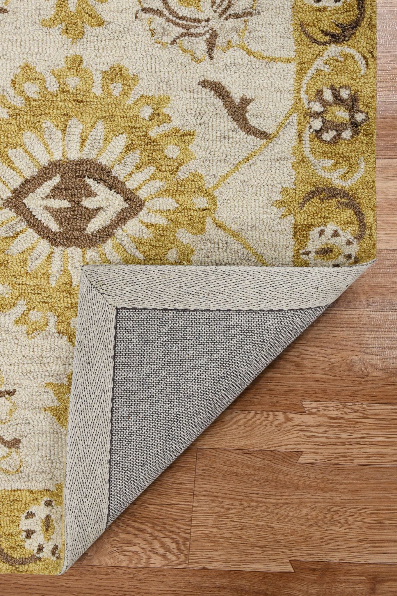 Gold Wool Romania 8X10 Feet  Hand-Tufted Carpet - Rug
