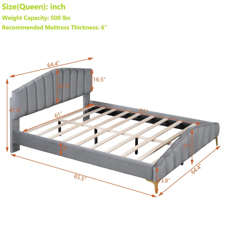 Tasheema Queen Upholstered Low Profile Platform Bed