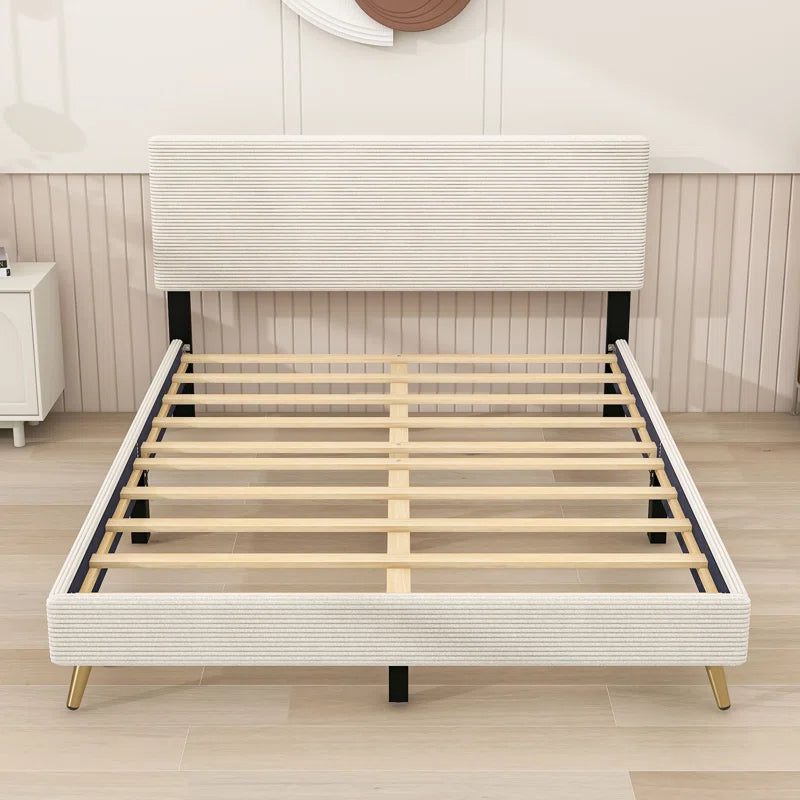 Tirso Queen Size Upholstered Platform Bed with Headboard