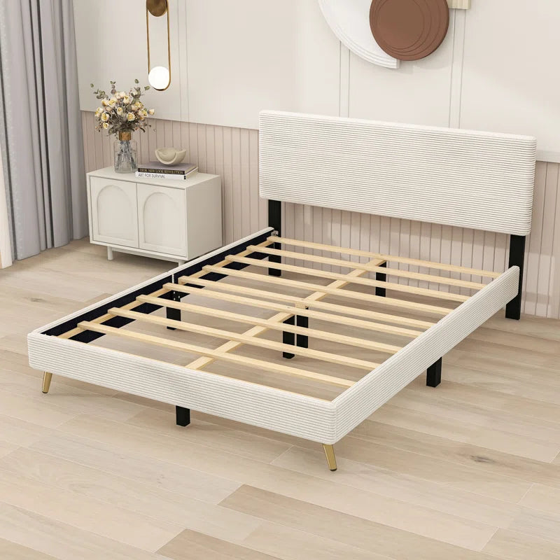 Tirso Queen Size Upholstered Platform Bed with Headboard