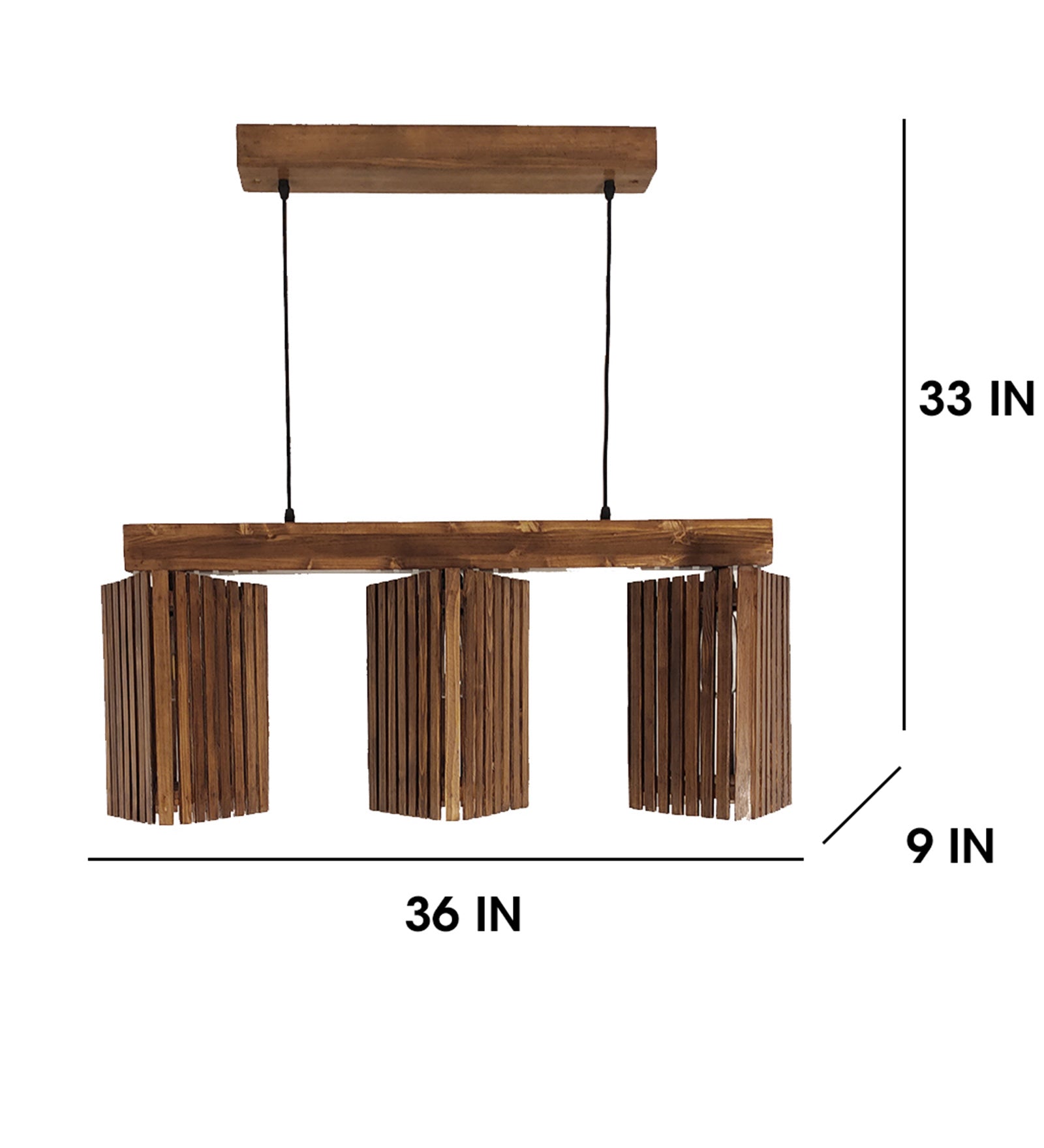 Trikona Brown 3 Series Hanging Lamp (BULB NOT INCLUDED)