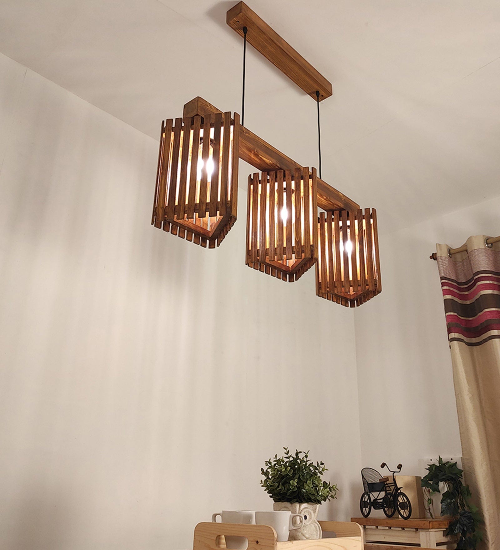 Trikona Brown 3 Series Hanging Lamp (BULB NOT INCLUDED)