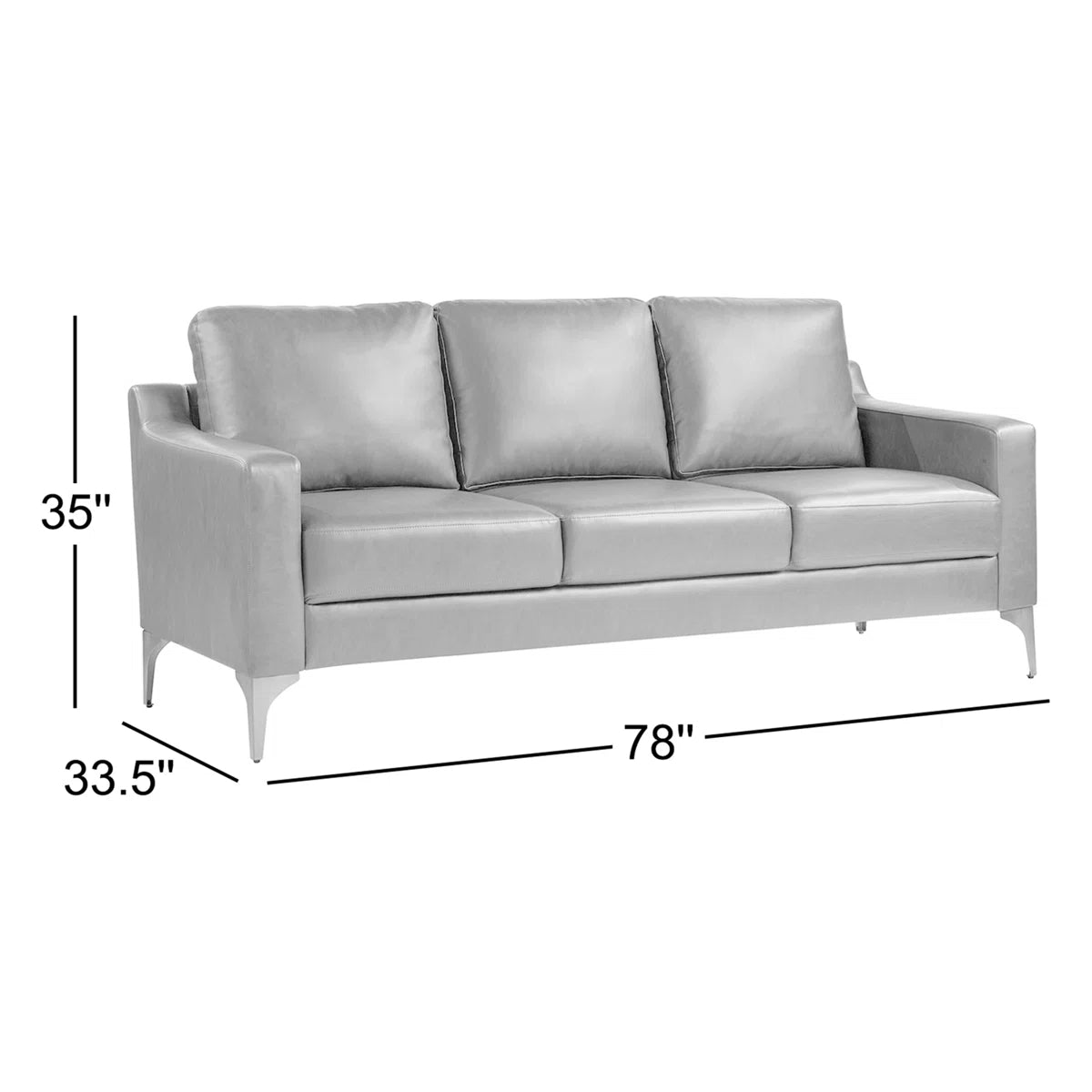 Turner 68.9" Square Arm Faux Leather Sofa