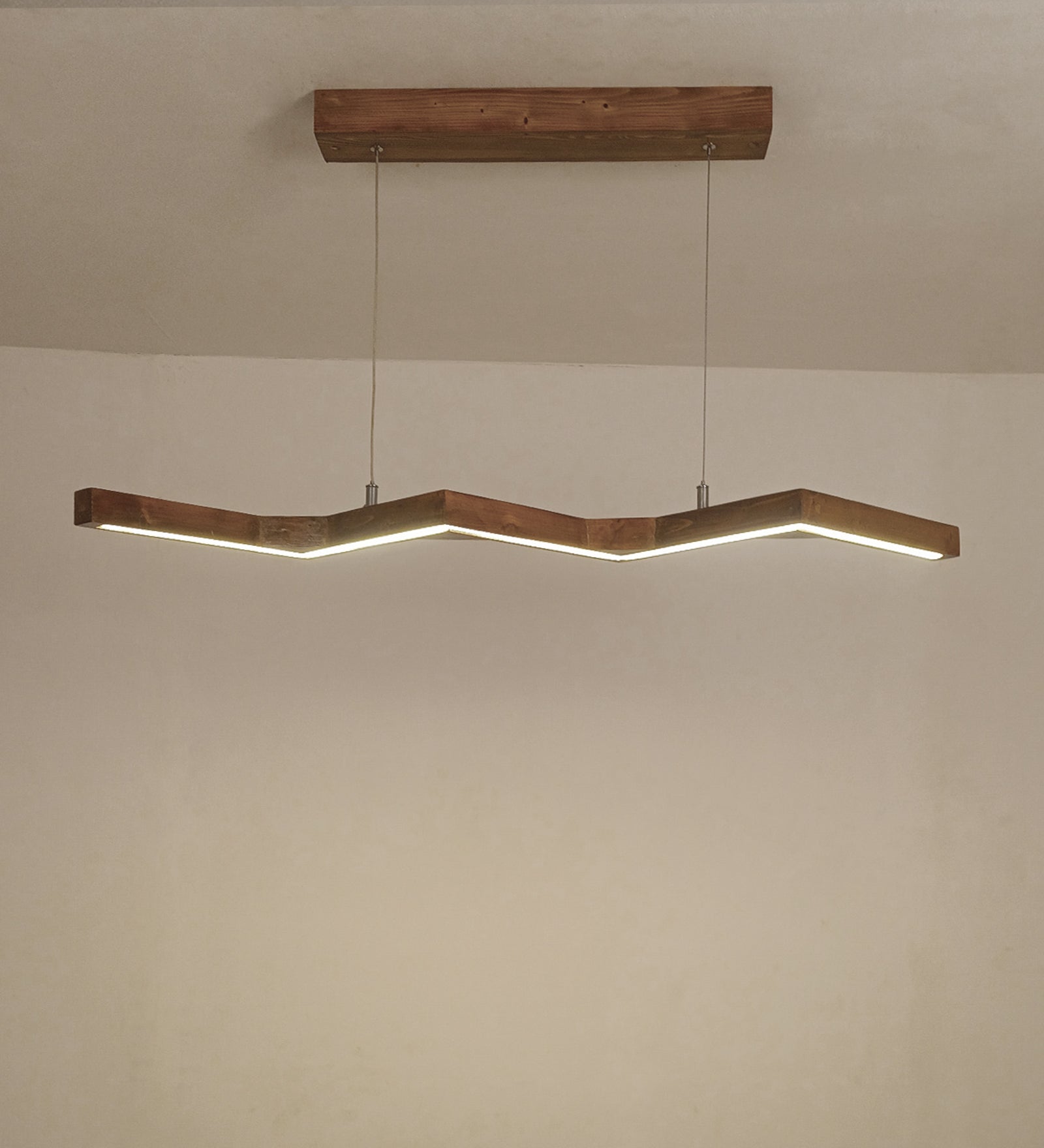 Twist 36 Brown Wooden LED Hanging Lamp