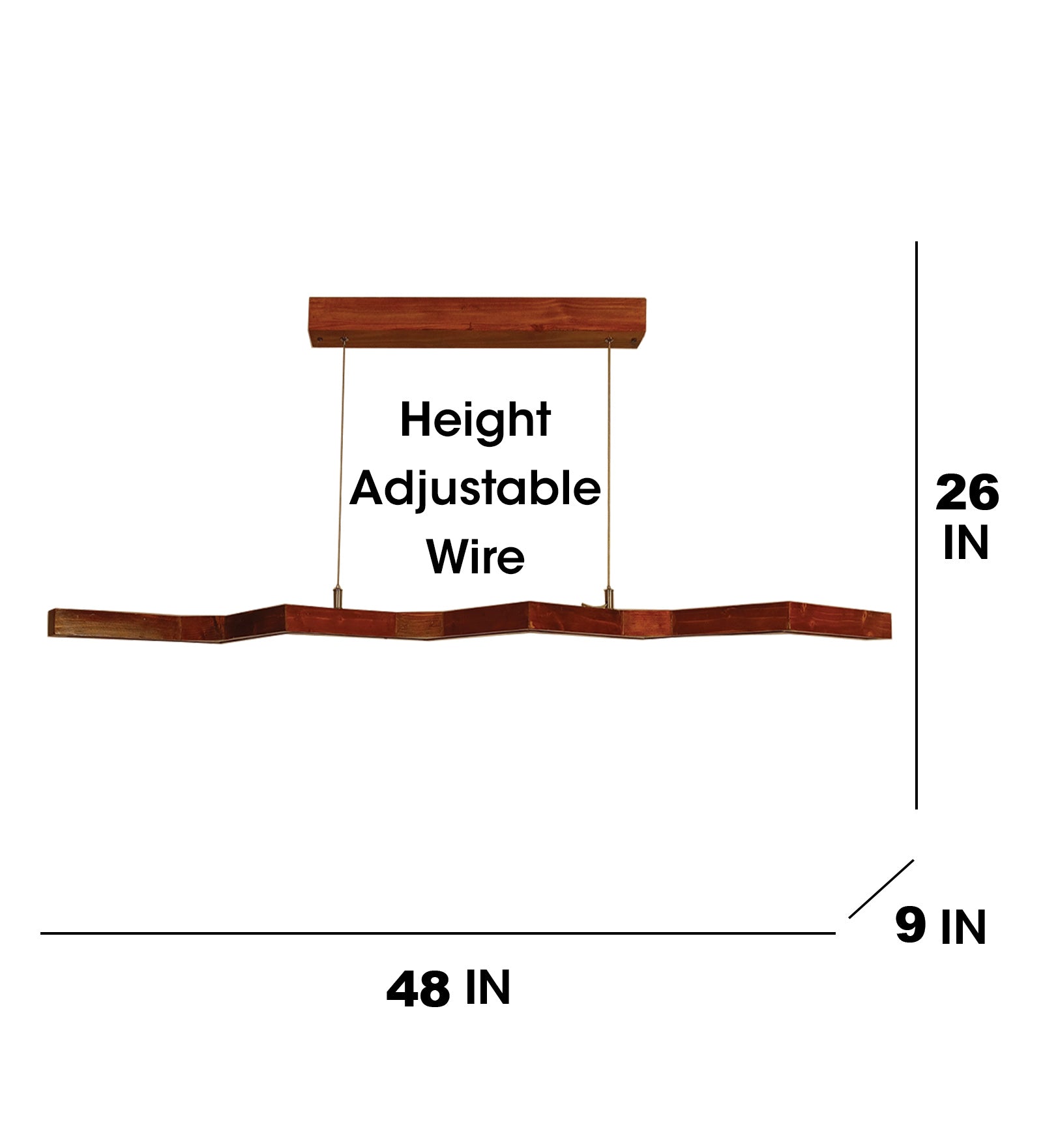 Twist 48 Brown Wooden LED Hanging Lamp