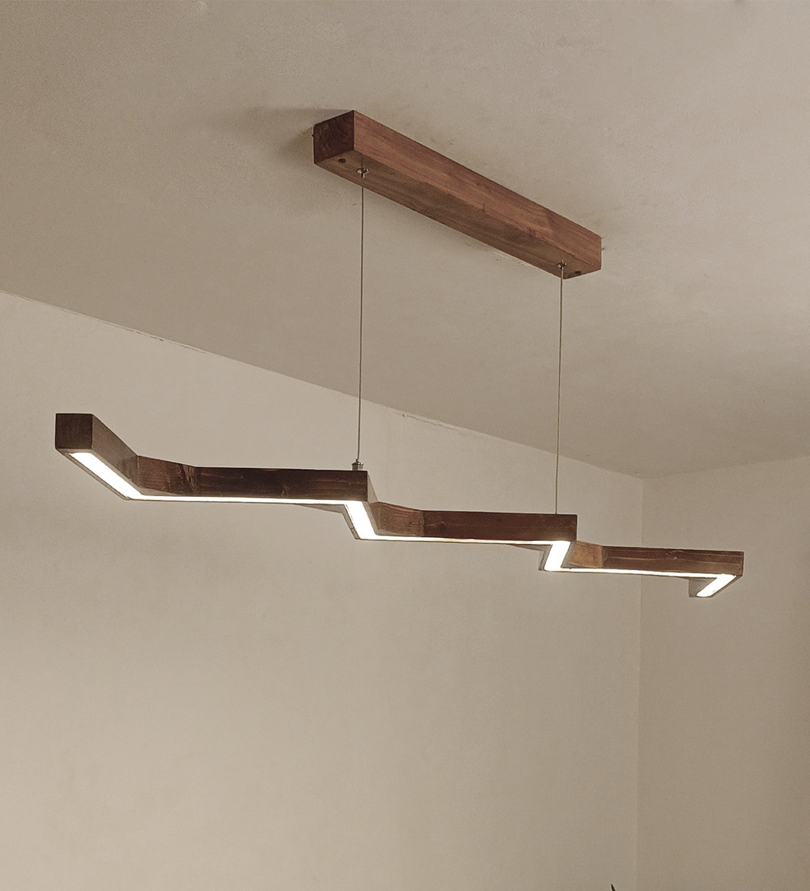 Twist 48 Brown Wooden LED Hanging Lamp