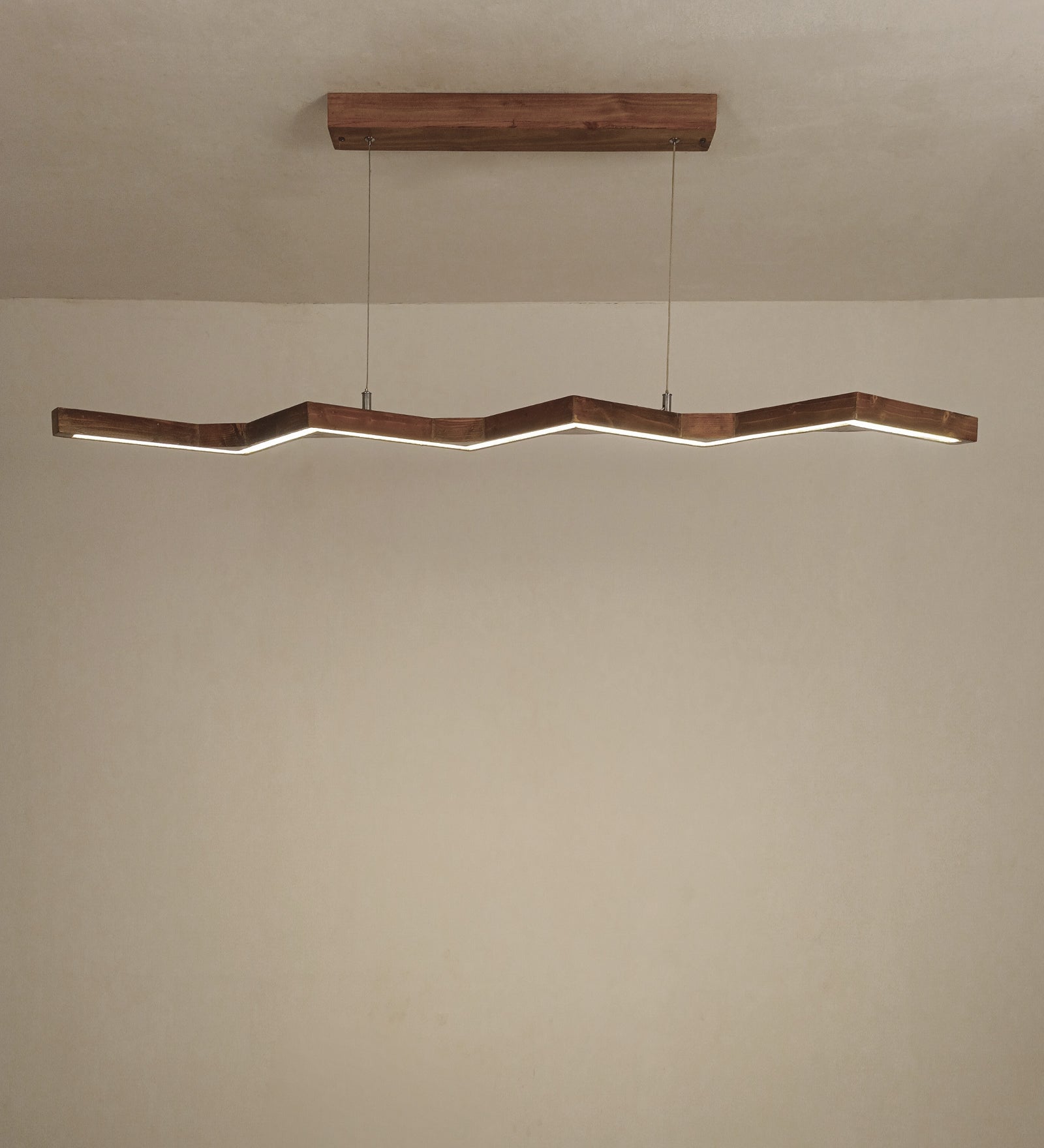 Twist 48 Brown Wooden LED Hanging Lamp