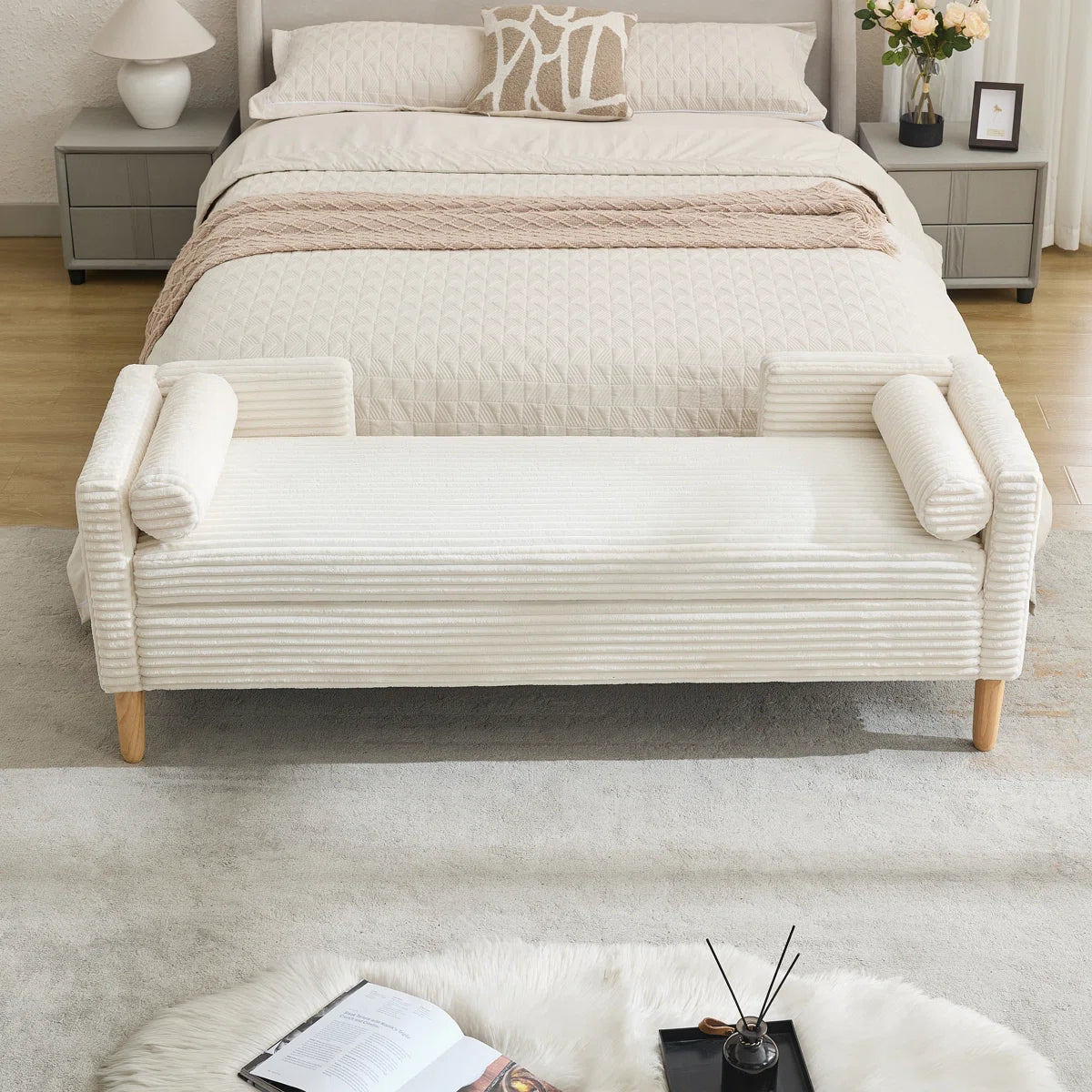 Upholstered Flip Top Storage Bench