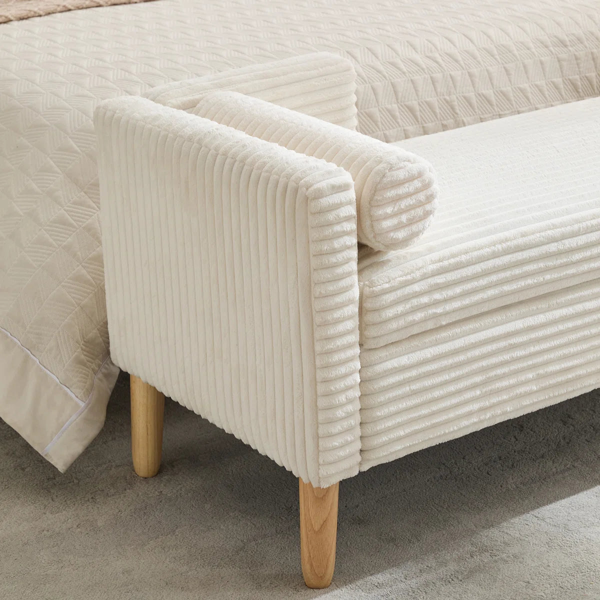 Upholstered Flip Top Storage Bench