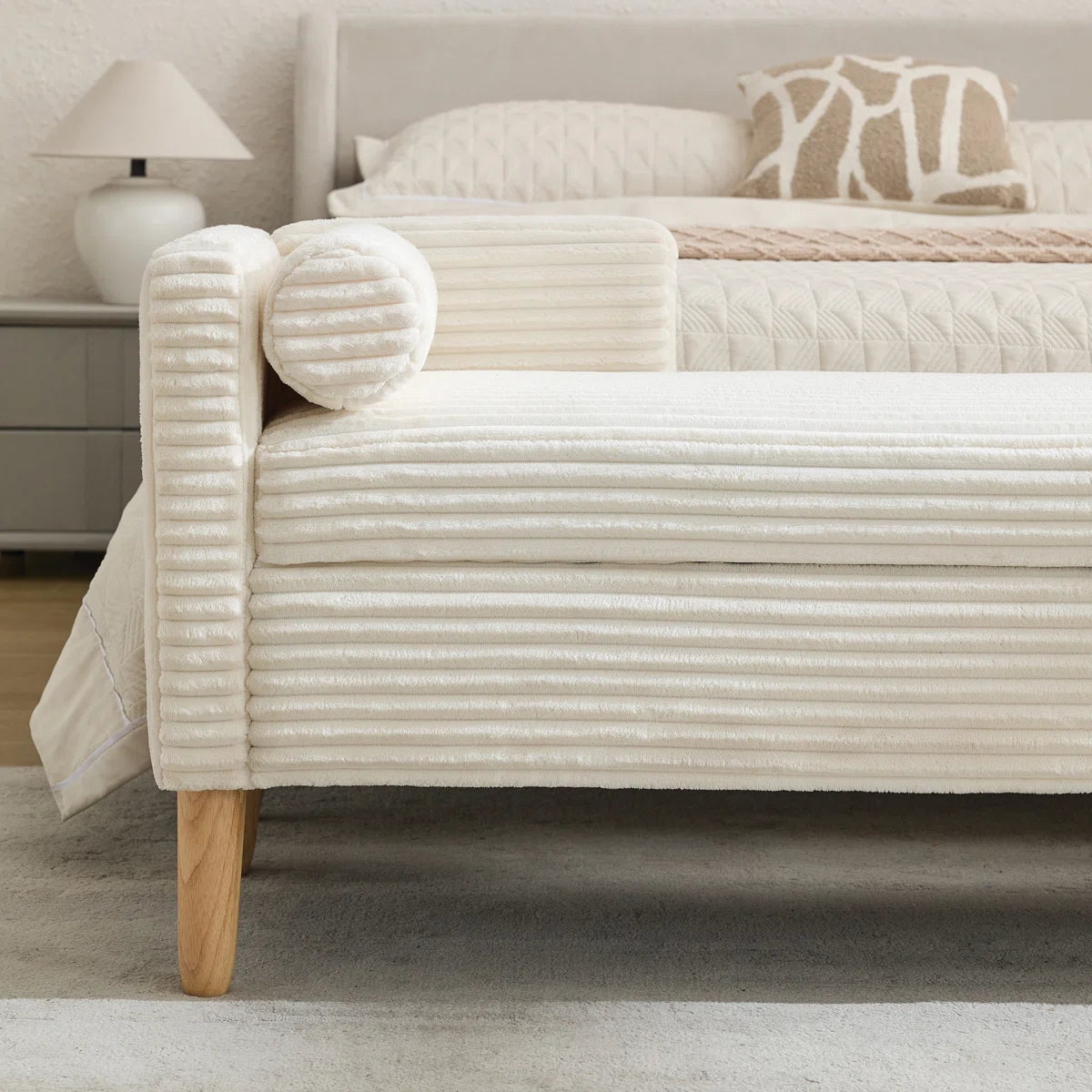 Upholstered Flip Top Storage Bench