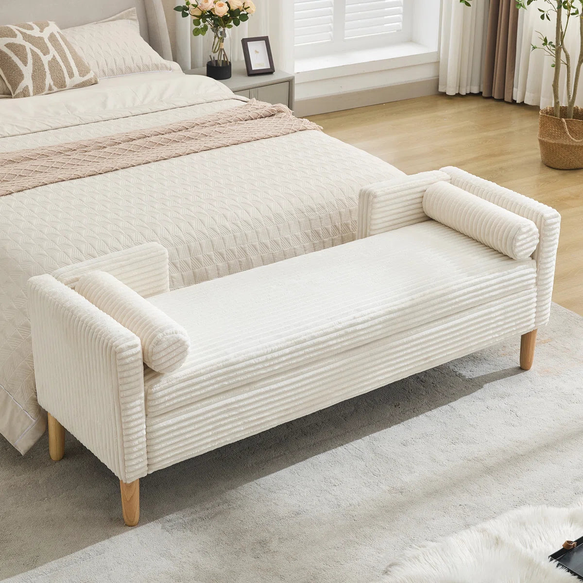 Upholstered Flip Top Storage Bench