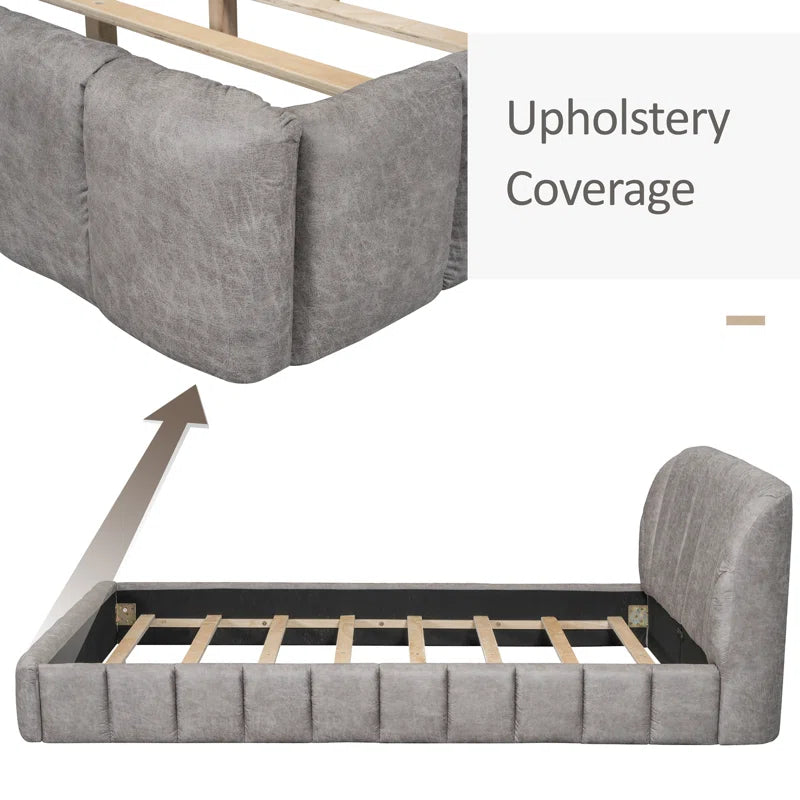 Upholstered Platform Bed With Thick Fabric