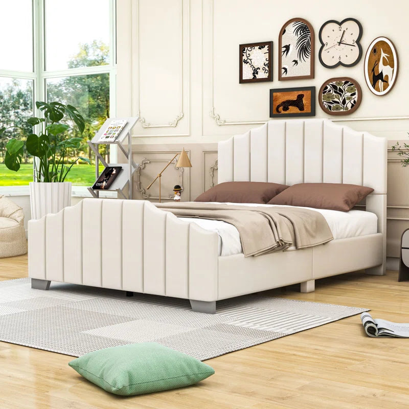 Upholstered Platform Bed with Headboard