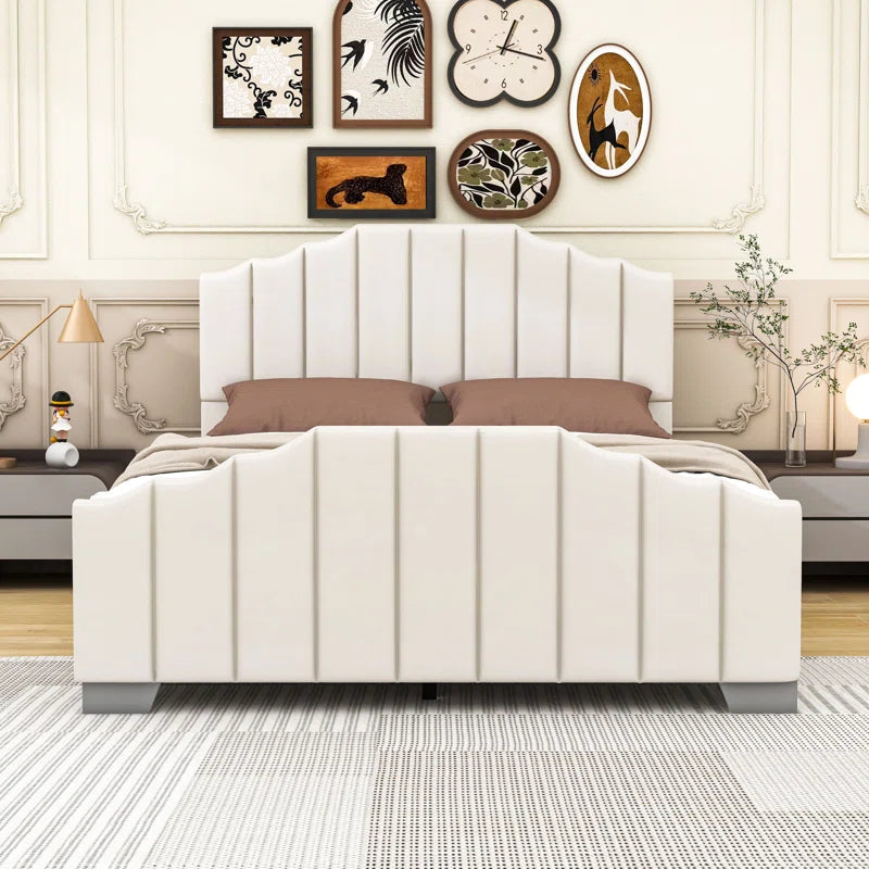 Upholstered Platform Bed with Headboard