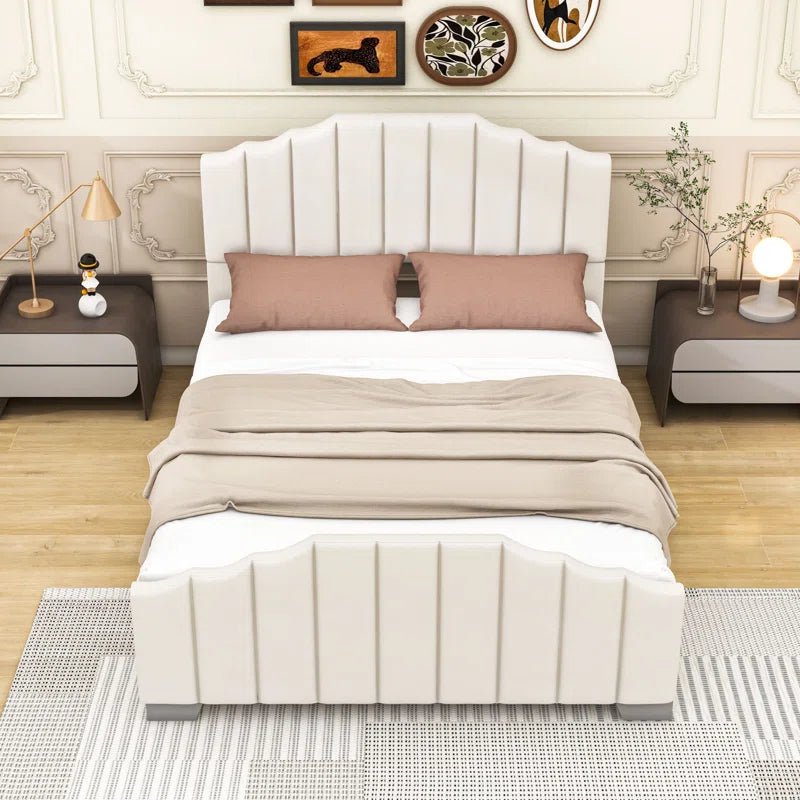 Upholstered Platform Bed with Headboard