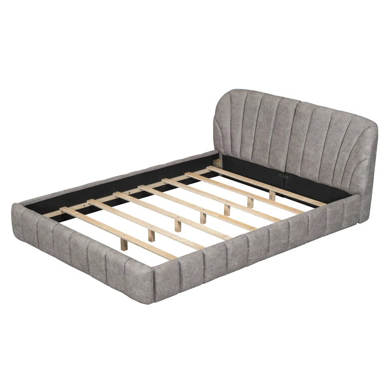 Upholstered Platform Bed with Thick Fabric