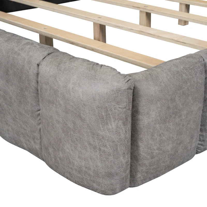 Upholstered Platform Bed with Thick Fabric
