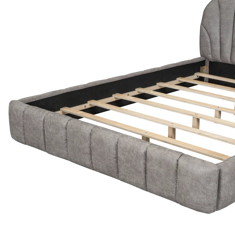 Upholstered Platform Bed with Thick Fabric
