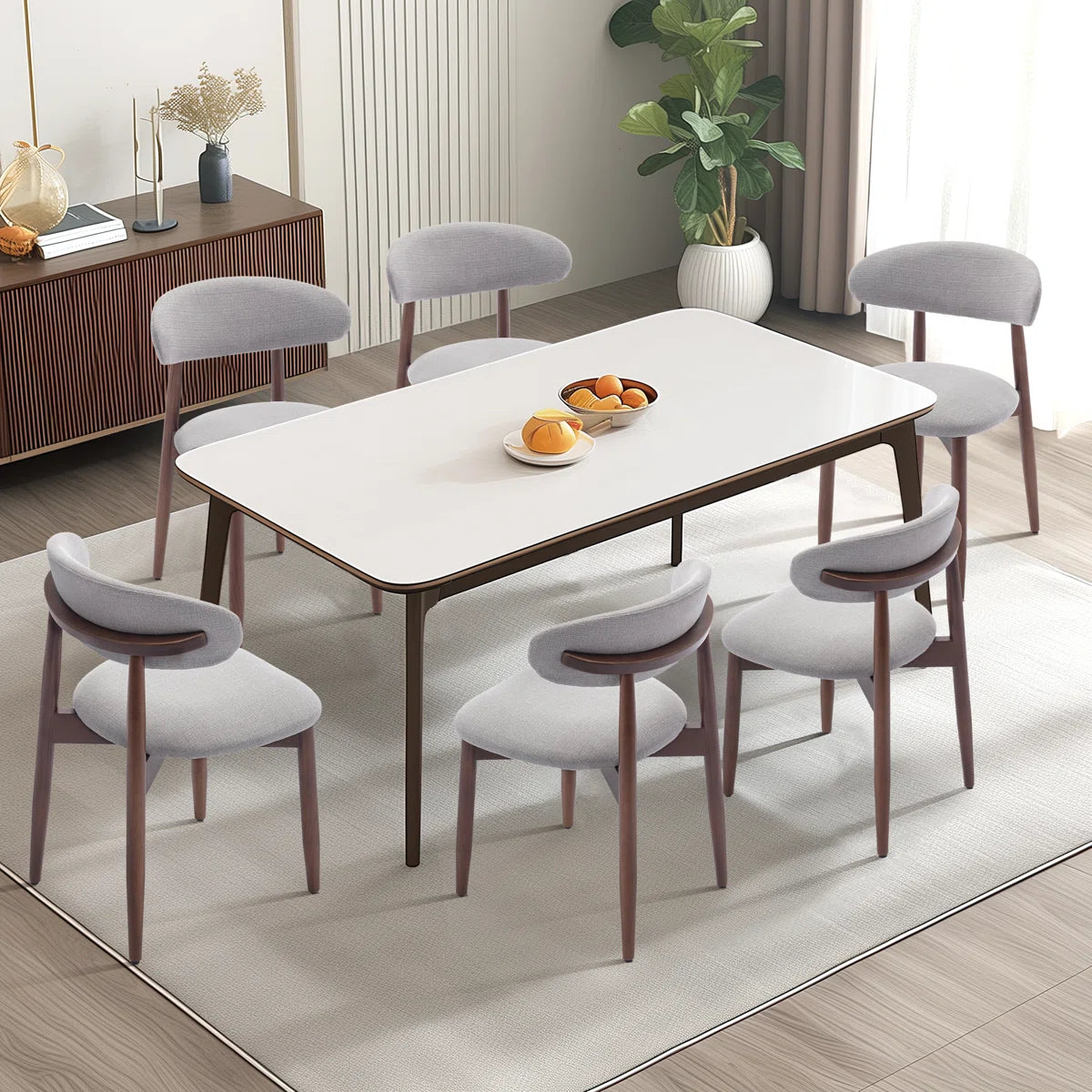 Modern Upholstered Side Chairs with Solid Wood Frame (Set of 2)