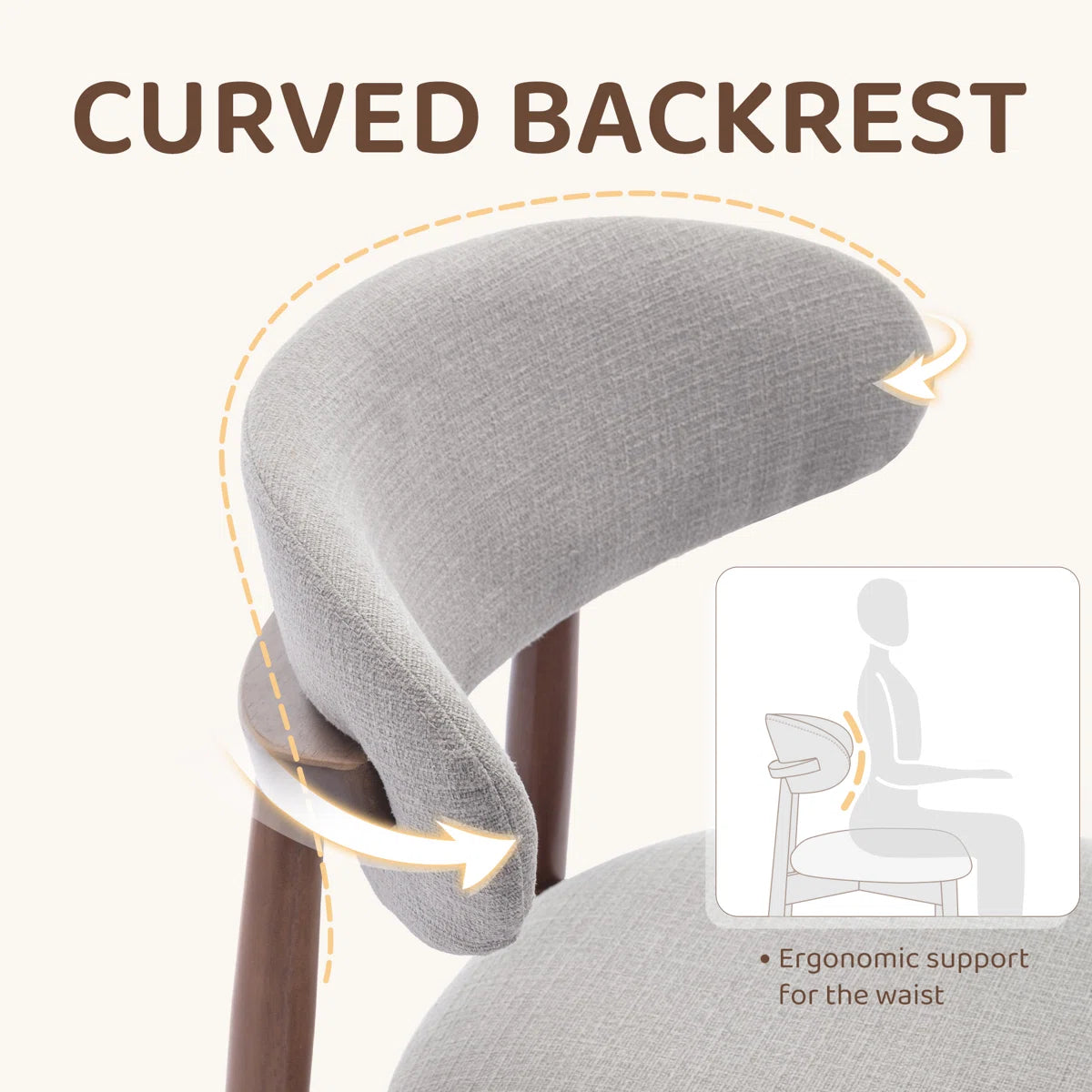 Modern Upholstered Side Chairs with Solid Wood Frame (Set of 2)