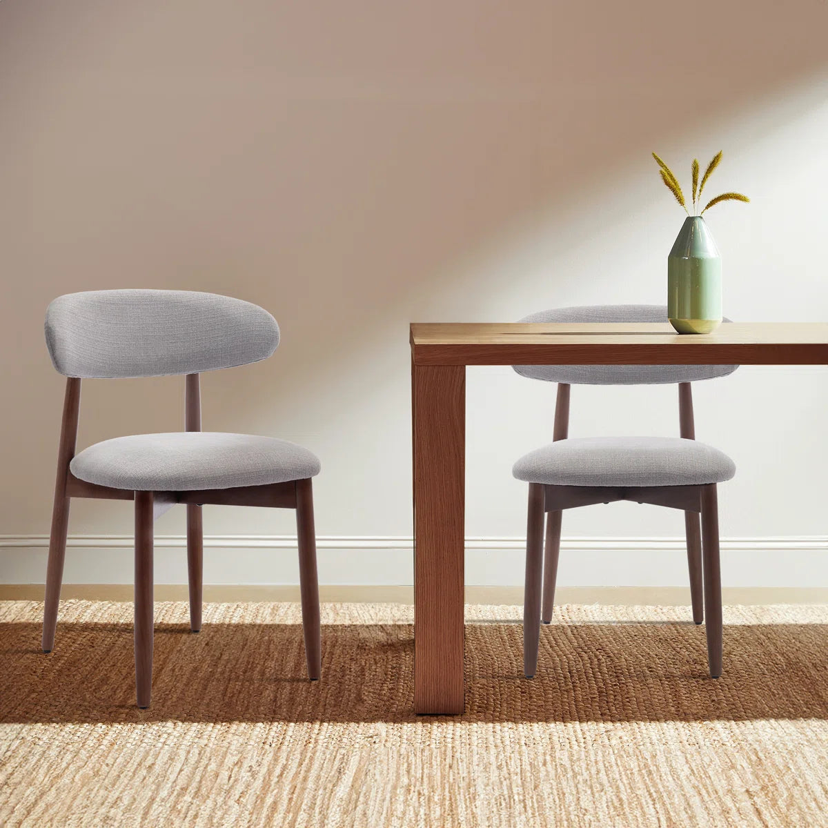 Modern Upholstered Side Chairs with Solid Wood Frame (Set of 2)