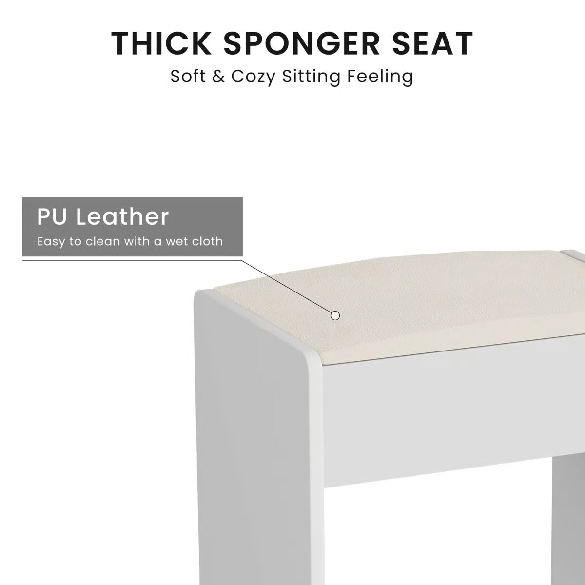 With 4 Drawers And Upholstered Stool, Brightness Adjustable In 3 Lighting Modes, Storage Table,43.3"L *15.7"W -OUCH CART |Dressing table