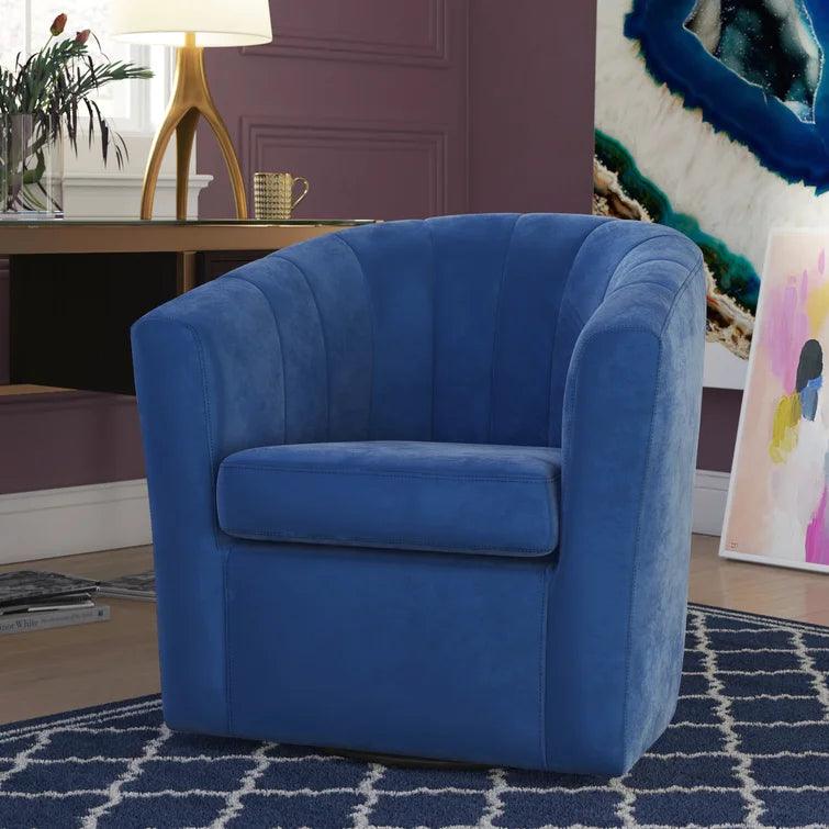 Velvet Swivel Barrel Chair