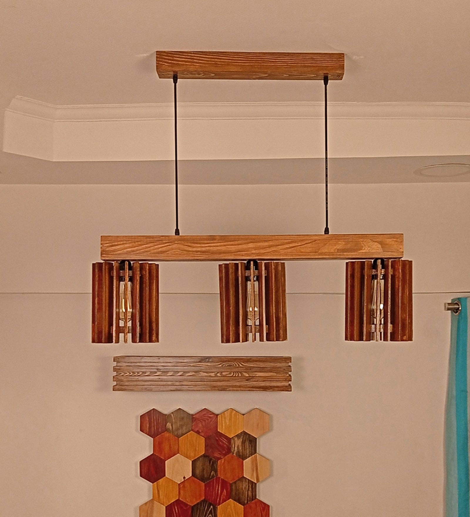 Ventus Brown Wooden Series Hanging Lamp (BULB NOT INCLUDED)