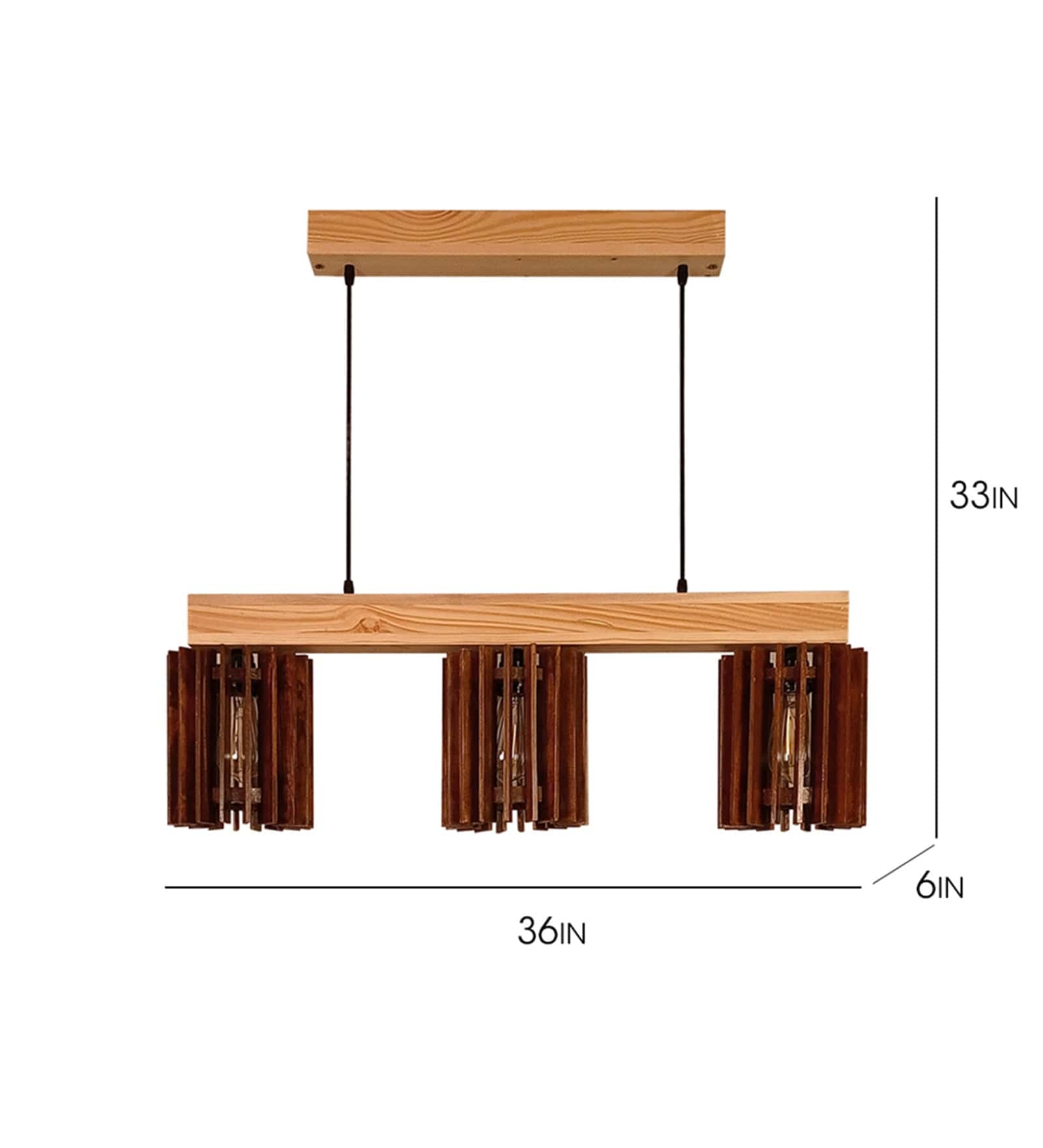 Ventus Brown & Beige Wooden Series Hanging Lamp (BULB NOT INCLUDED)