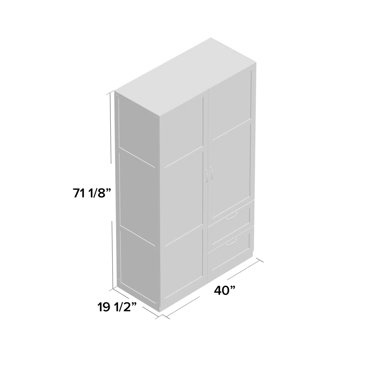 Lott Bedroom Storage Armoire with Ample Space-OUCH CART | Wardrobe