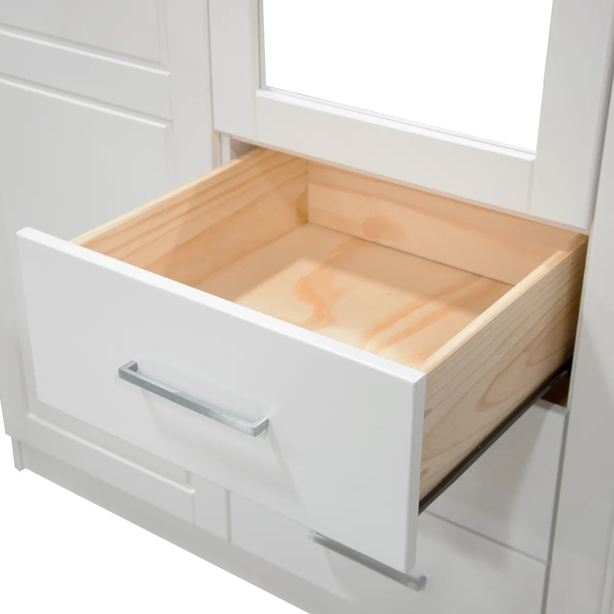 Elegant Metro 2-Door Wardrobe Armoire Solid Wood Mirrored Bedroom Storage-OUCH CART | Wardrobe 