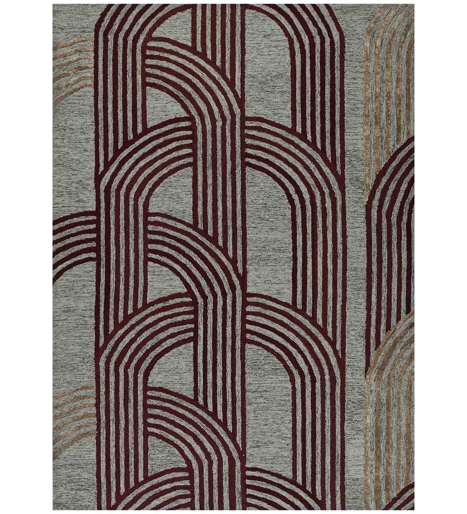 GRAPHITE Wool & Viscose Canyan 5x8 Feet  Hand-Tufted Carpet - Rug