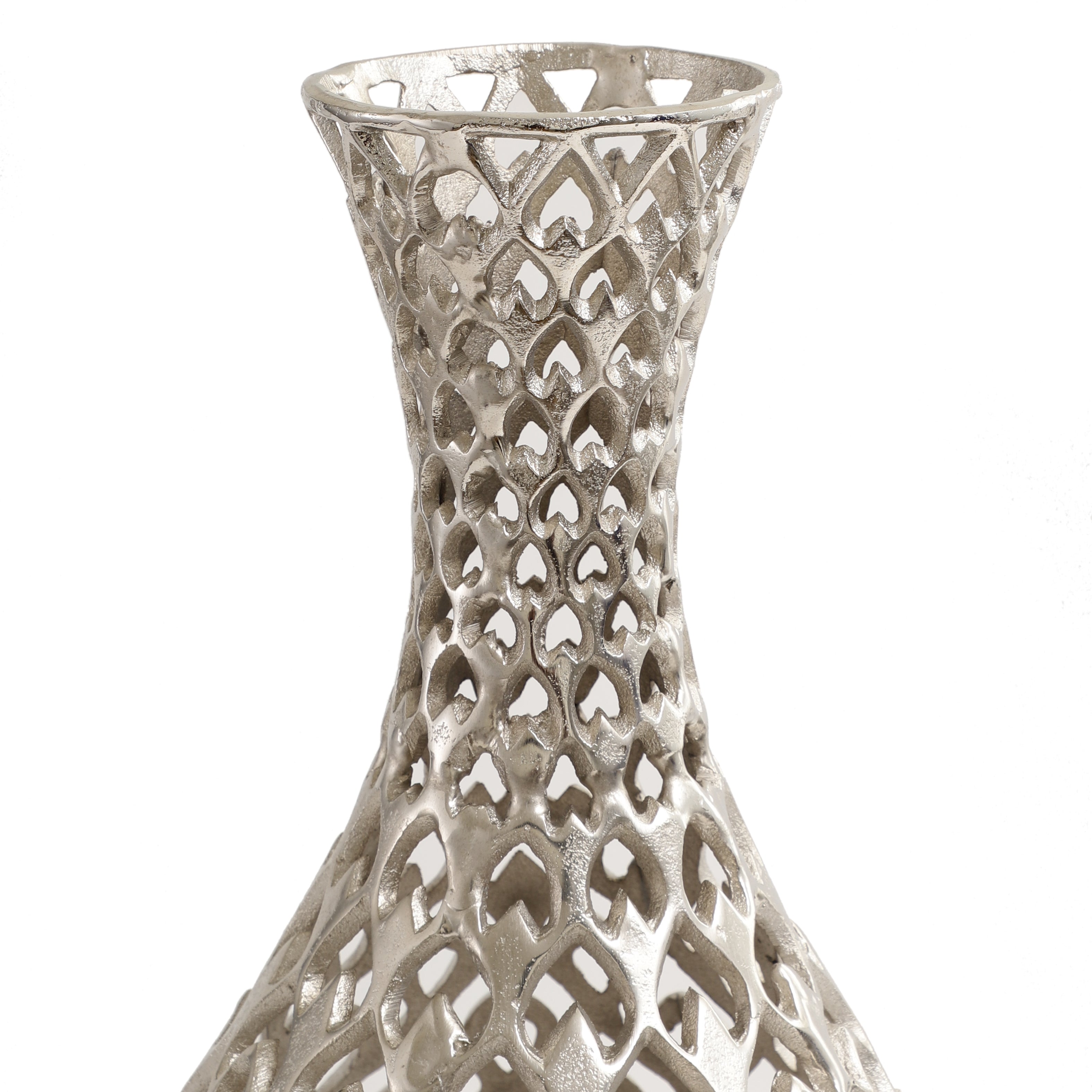 Cavendish Ornate Metal Floor Vase In Silver