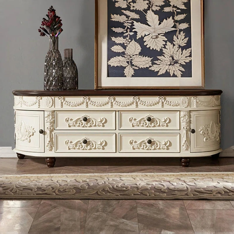 American Style Solid Wood Carved TV Cabinet - OUCHCART | Cabinet