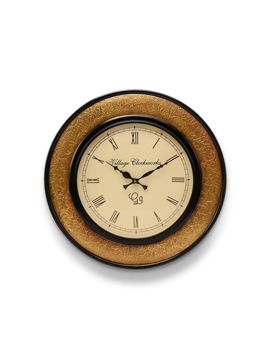 Round Polish with Metal Brass 18 Inches Wall Clock - Ouch Cart 